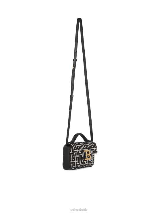 Accessories D0022468 Black Balmain Women B-Buzz Mini Monogram Jacquard Canvas Bag