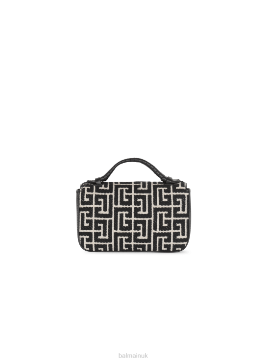 Accessories D0022468 Black Balmain Women B-Buzz Mini Monogram Jacquard Canvas Bag