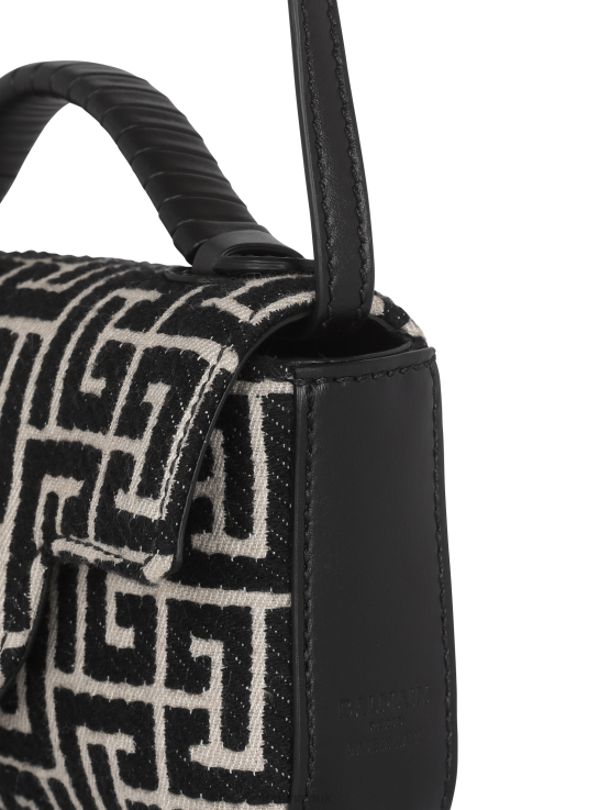 Accessories D0022468 Black Balmain Women B-Buzz Mini Monogram Jacquard Canvas Bag