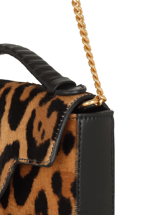 Accessories D0022470 Brown Balmain Women Leopard-Effect B-Buzz Mini Bag