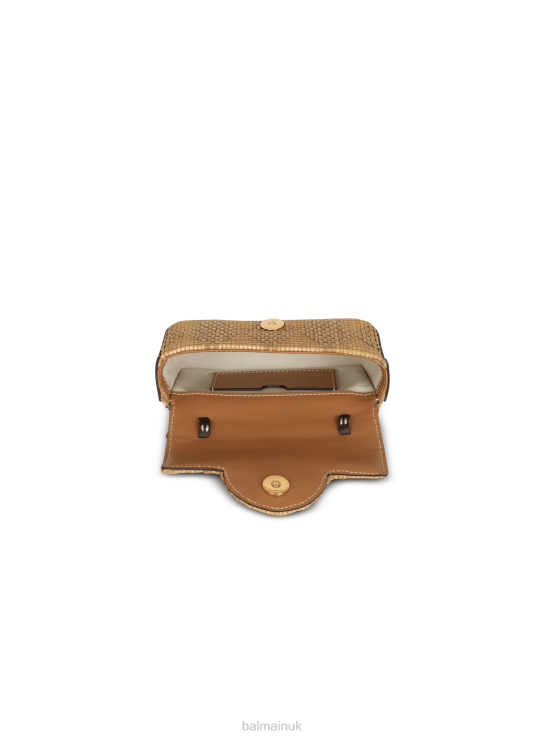Accessories D0022479 Brown Balmain Women B-Buzz Mini Bag Raffia And Calfskin