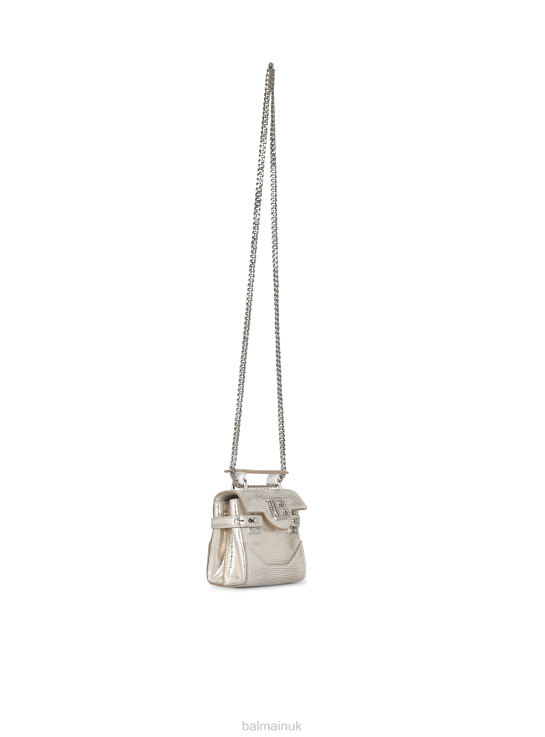 Accessories D0022499 Silver Balmain Women Leather B-Buzz Mini Bag