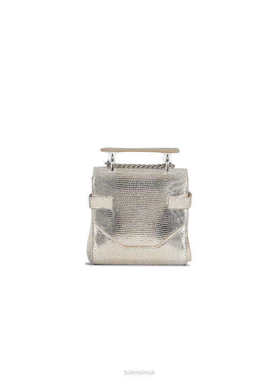 Accessories D0022499 Silver Balmain Women Leather B-Buzz Mini Bag