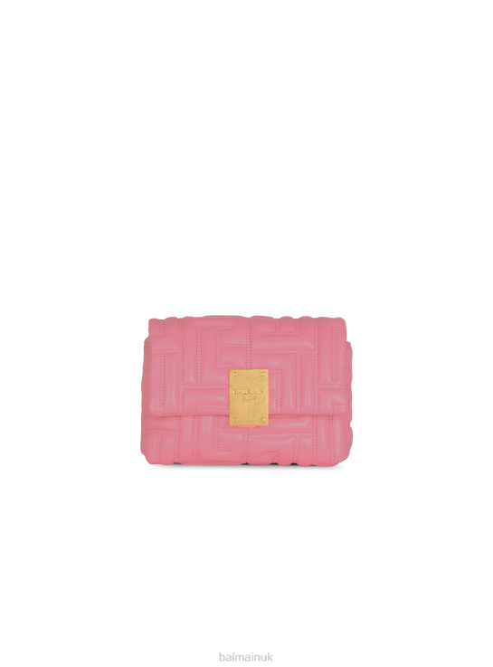 Accessories D0022516 Pink Balmain Women 1945 Soft Mini Bag In Quilted Leather