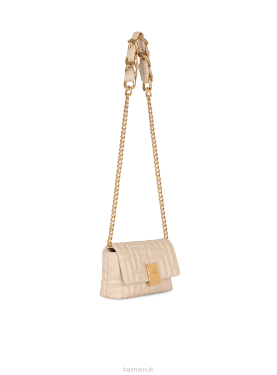 Accessories D0022521 Beige Balmain Women 1945 Soft Mini Bag In Quilted Leather