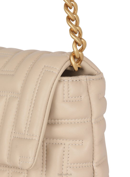 Accessories D0022521 Beige Balmain Women 1945 Soft Mini Bag In Quilted Leather