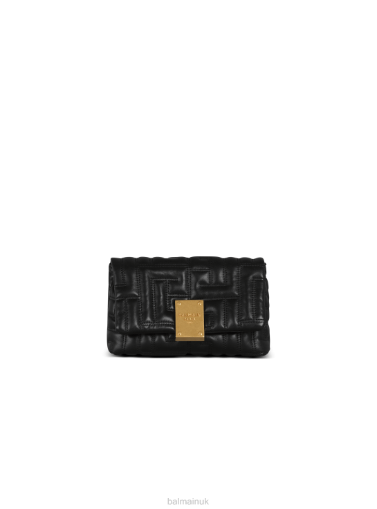 Accessories D0022525 Black Balmain Women 1945 Soft Mini Bag In Quilted Leather
