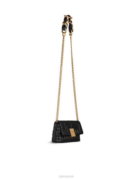 Accessories D0022525 Black Balmain Women 1945 Soft Mini Bag In Quilted Leather