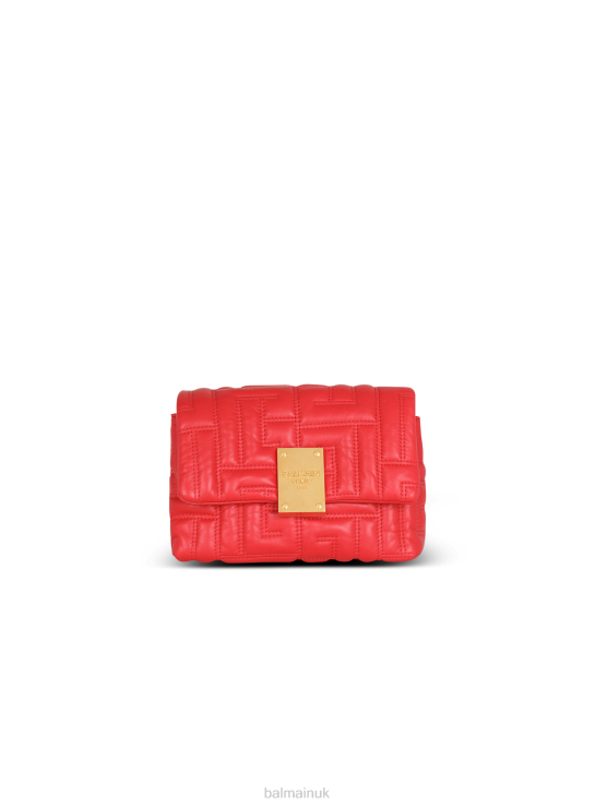 Accessories D0022533 Red Balmain Women 1945 Soft Mini Bag In Quilted Leather