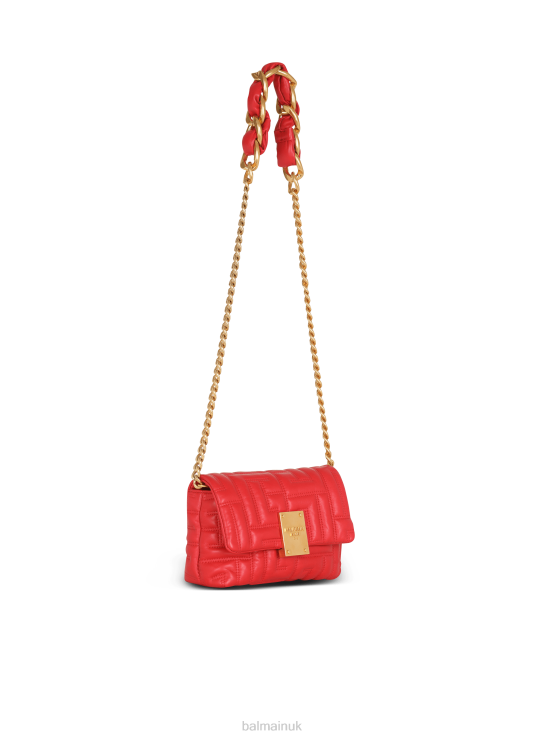 Accessories D0022533 Red Balmain Women 1945 Soft Mini Bag In Quilted Leather