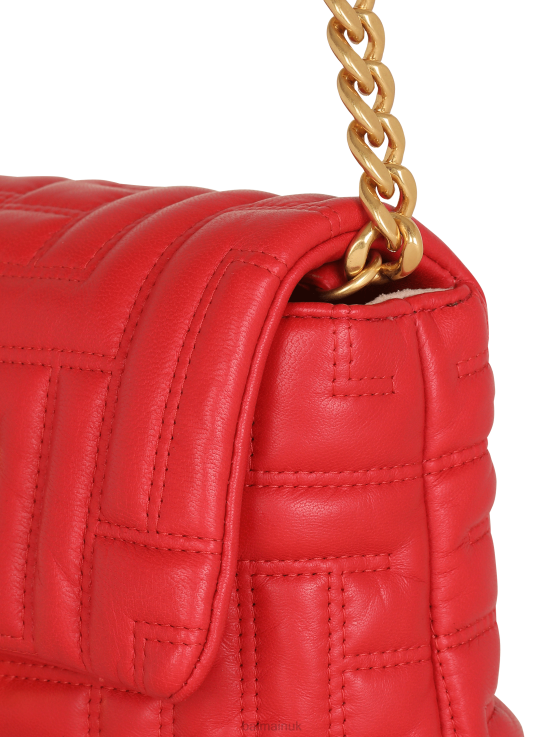 Accessories D0022533 Red Balmain Women 1945 Soft Mini Bag In Quilted Leather