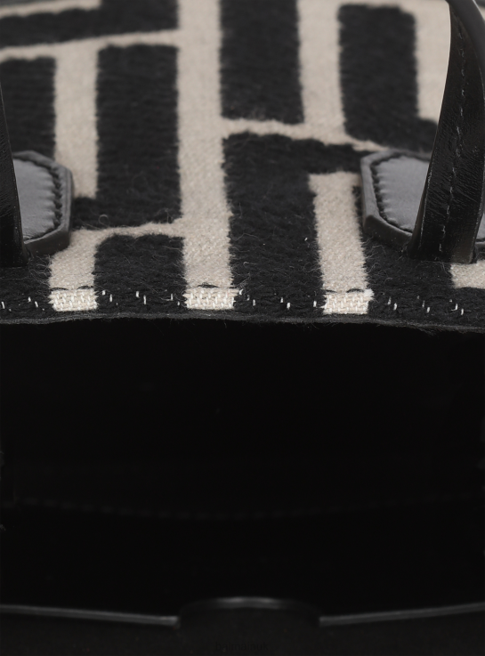 Accessories D0022805 Black Balmain Women Mini-Sized Bicolor Jacquard Brand Bag
