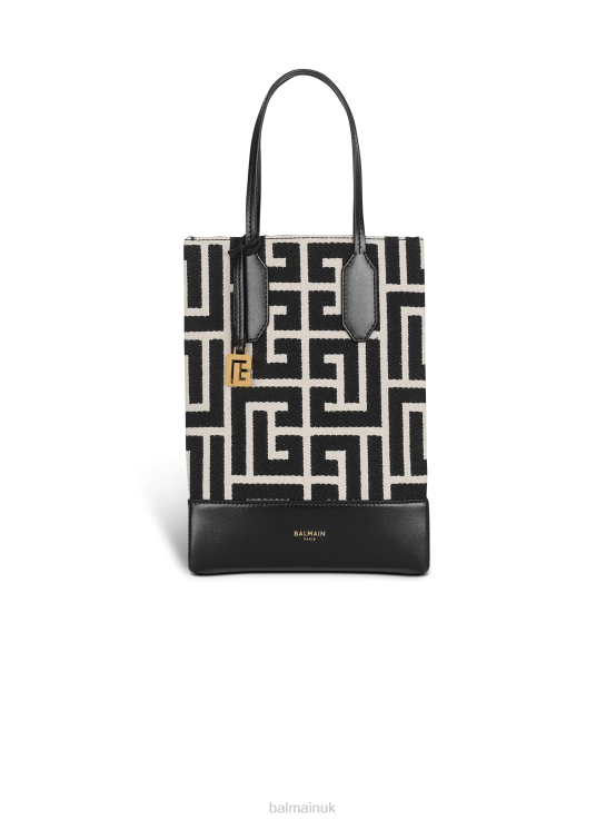 Accessories D0022806 Black Balmain Women Small-Sized Bicolor Folded Shopping Bag