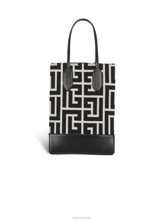 Accessories D0022806 Black Balmain Women Small-Sized Bicolor Folded Shopping Bag