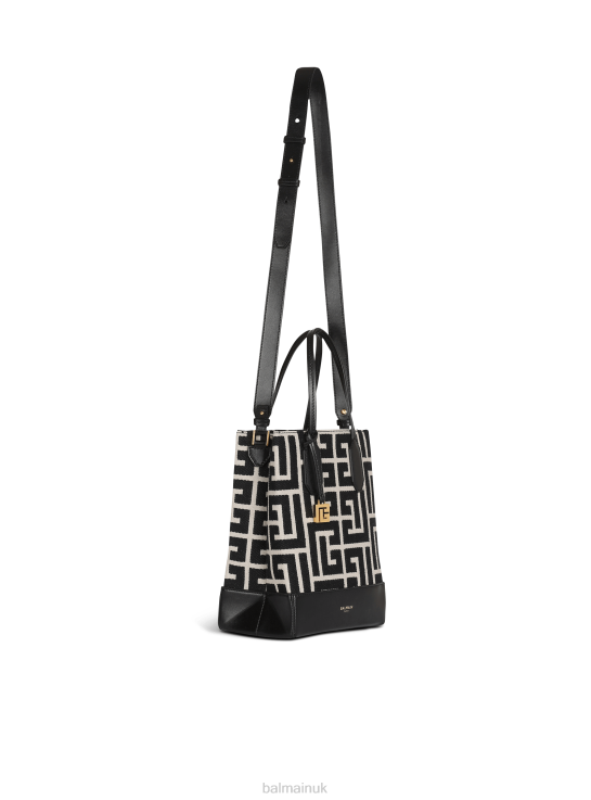 Accessories D0022806 Black Balmain Women Small-Sized Bicolor Folded Shopping Bag