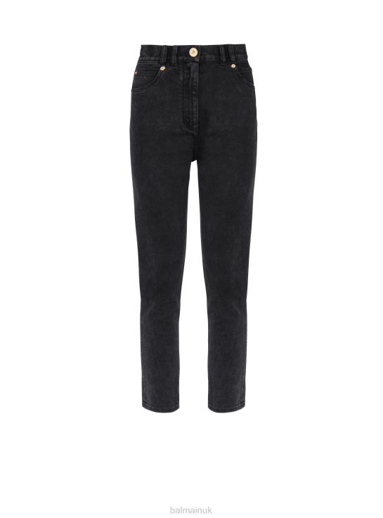Clothing D0022408 Black Balmain Women Slim Fit Jeans