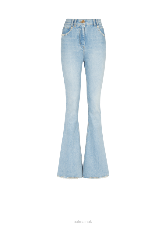 Clothing D0022414 Blue Balmain Women Bootcut Eco-Designed Jeans