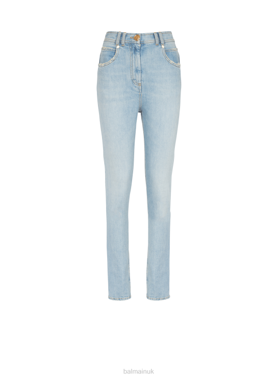Clothing D0022416 Blue Balmain Women Skinny Cut Eco-Designed Jeans
