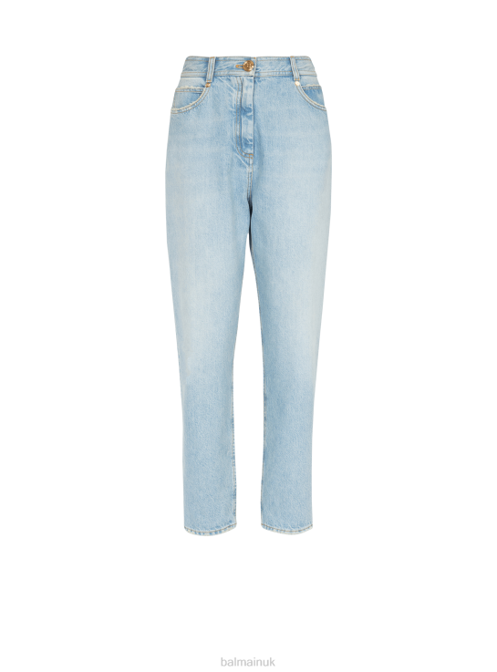 Clothing D0022417 Blue Balmain Women Boyfriend Cut Eco-Designed Jeans