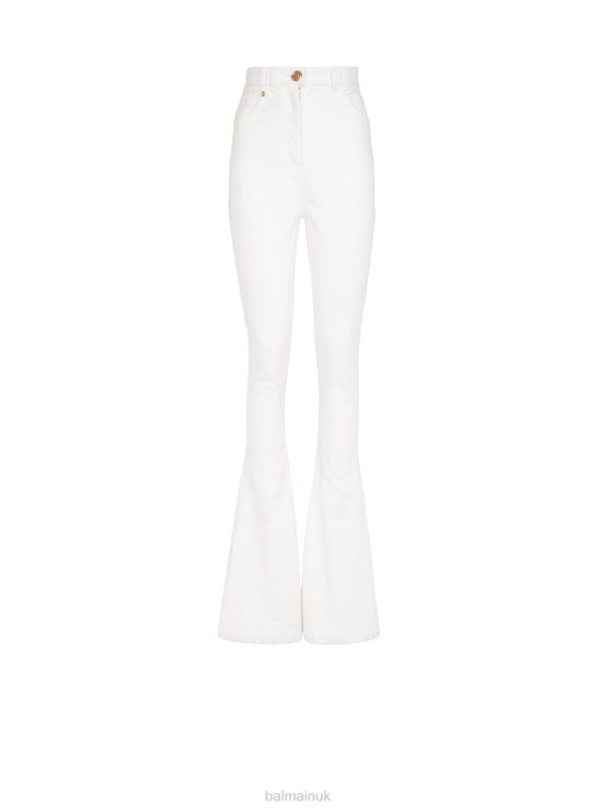 Clothing D0022421 White Balmain Women Bootcut Jeans