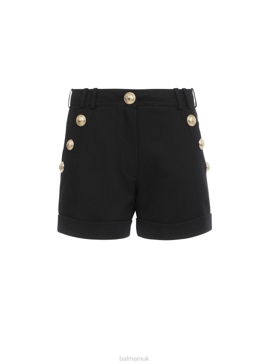 Clothing D0022395 Black Balmain Women Cotton Low-Rise Shorts