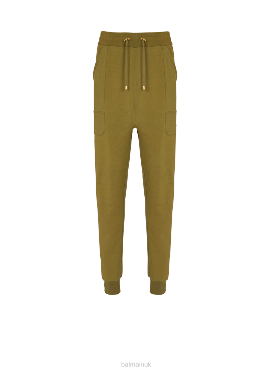 Clothing D0022394 Khaki Balmain Women Jogging Bottoms Made From Eco-Responsible Cotton