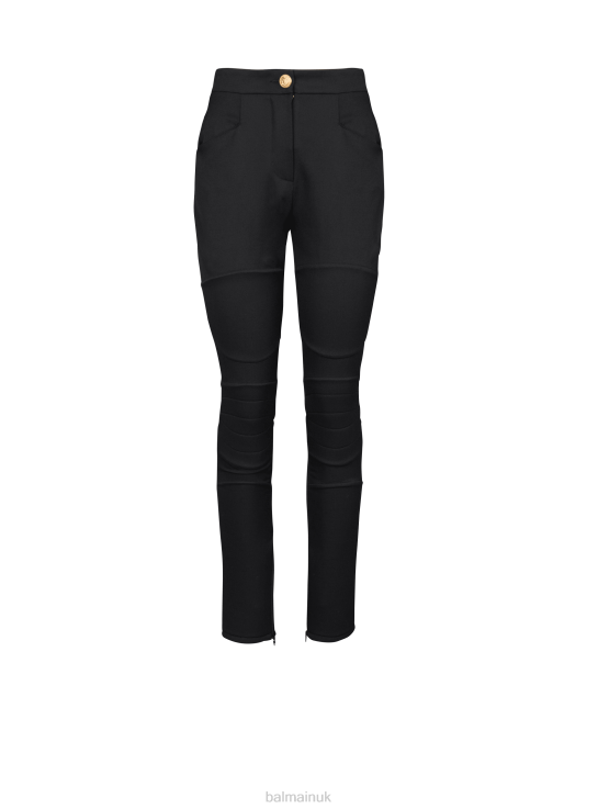 Clothing D0022398 Black Balmain Women Wool Skinny-Fit Trousers