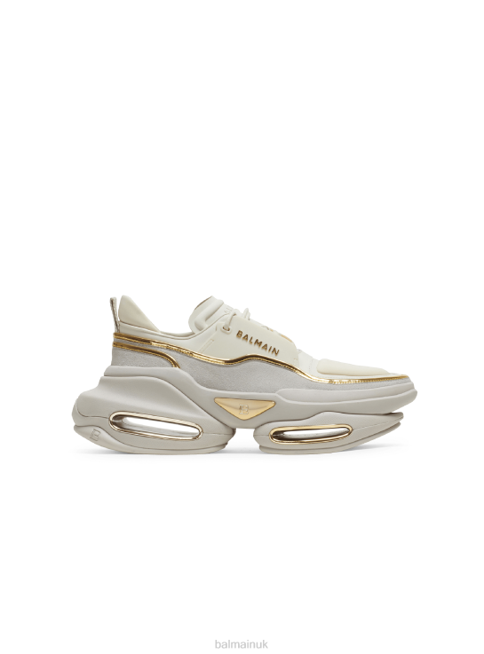 Footwear D0022596 Beige Balmain Women B-Bold Trainers In Leather And Suede