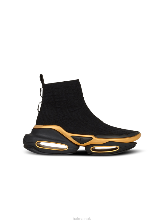 Footwear D0022600 Black Balmain Women B-Bold High-Top Mesh Trainers