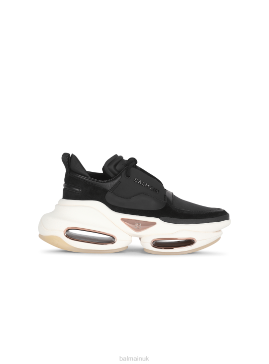 Footwear D0022607 Black Balmain Women Leather And Neoprene B-Bold Low-Top Sneakers