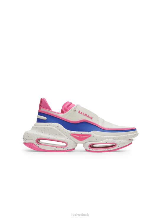 Footwear D0022608 Multicolor Balmain Women B-Bold Low-Top Trainers In Neoprene And Suede