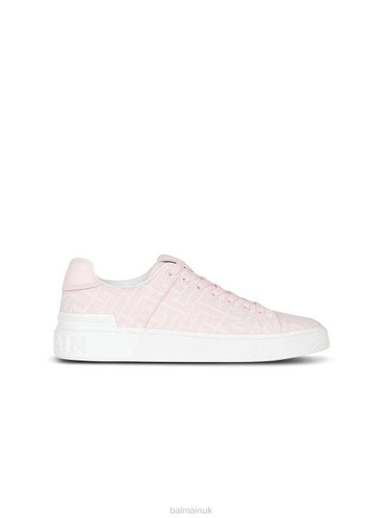 Footwear D0022614 Pink Balmain Women Bicolor Jacquard B-Court Sneakers