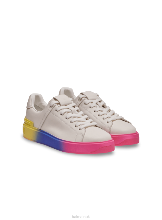 Footwear D0022622 White Balmain Women B-Court Leather Trainers