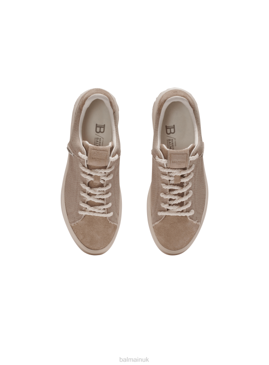 Footwear D0022623 Beige Balmain Women B-Court Leather Trainers