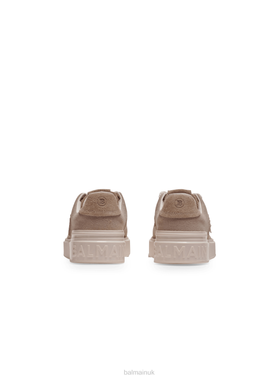 Footwear D0022623 Beige Balmain Women B-Court Leather Trainers