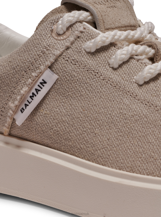 Footwear D0022623 Beige Balmain Women B-Court Leather Trainers