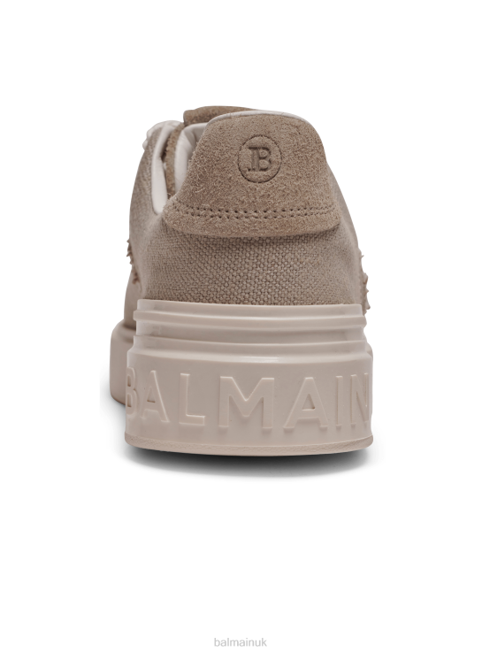Footwear D0022623 Beige Balmain Women B-Court Leather Trainers