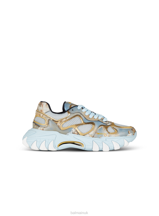 Footwear D0022590 Multicolor Balmain Women B-East Trainers In Printed Leather And Mesh