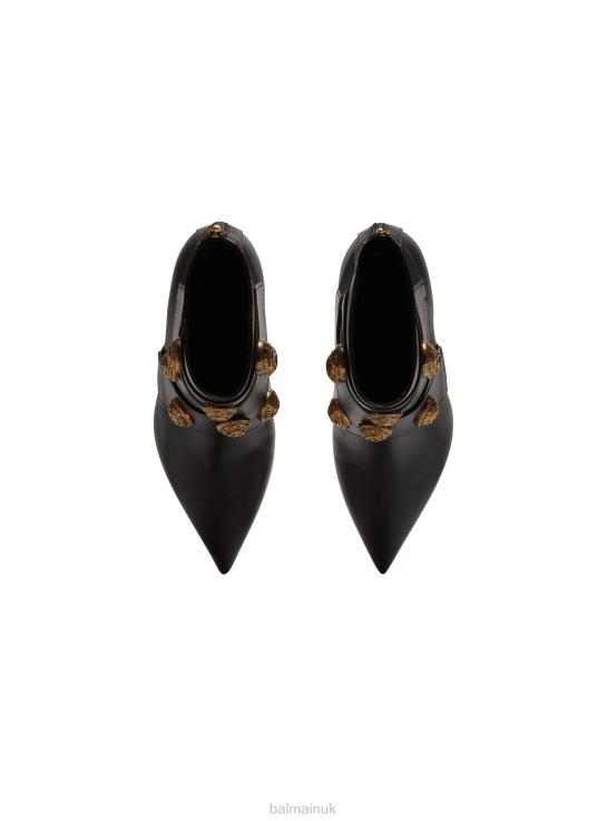 Footwear D0022658 Black Balmain Women Alma Leather Ankle Boots