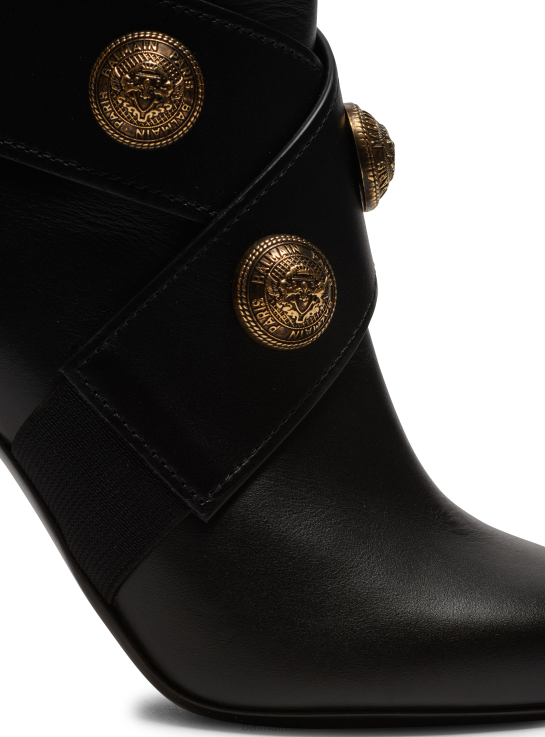 Footwear D0022658 Black Balmain Women Alma Leather Ankle Boots