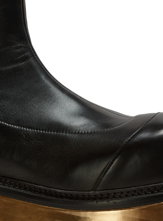 Footwear D0022665 Black Balmain Women Leather Platform Boots