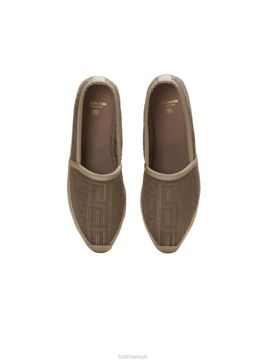 Footwear D0022682 Beige Balmain Women Alex Monogram Knit Espadrilles