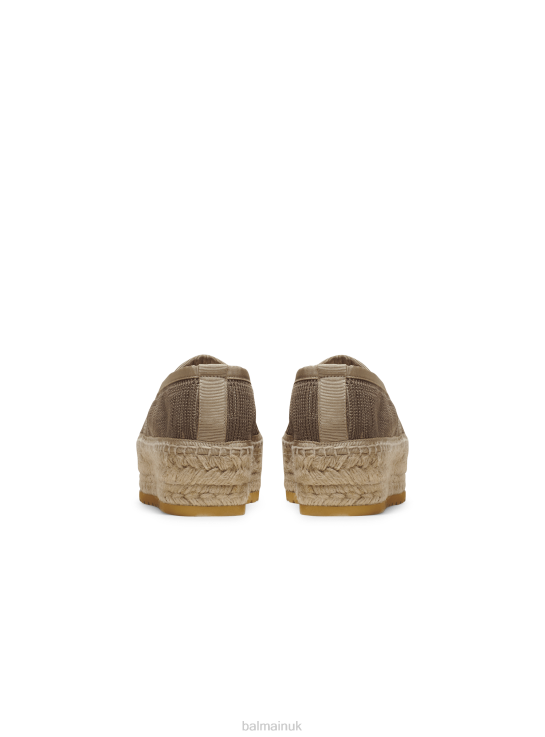 Footwear D0022682 Beige Balmain Women Alex Monogram Knit Espadrilles