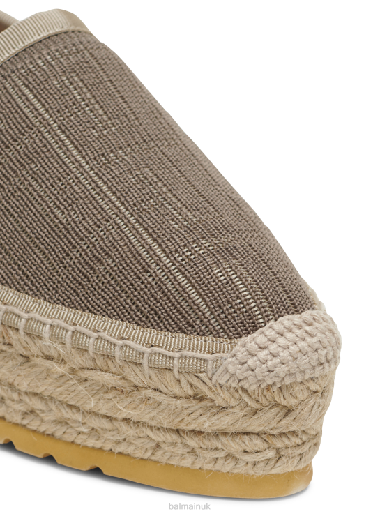 Footwear D0022682 Beige Balmain Women Alex Monogram Knit Espadrilles