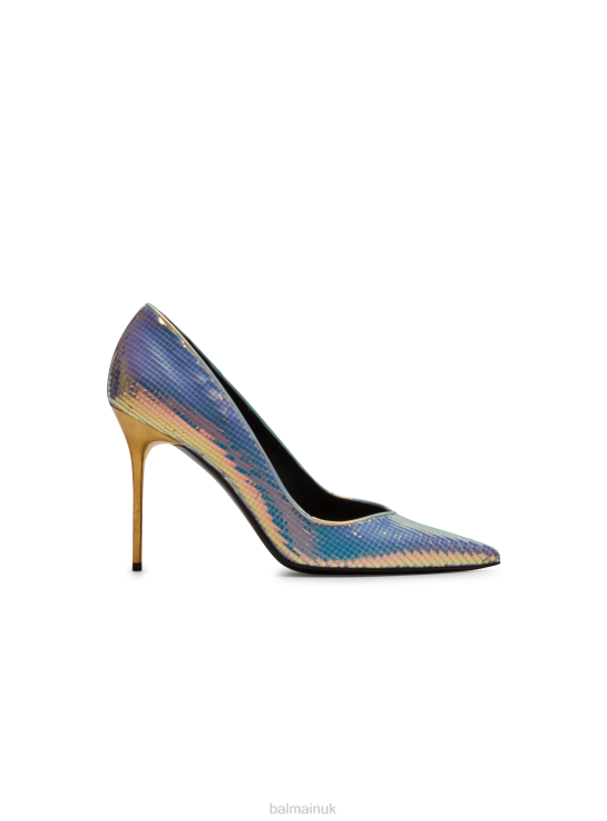 Footwear D0022646 Multicolor Balmain Women Ruby Iridescent Leather Stilettos