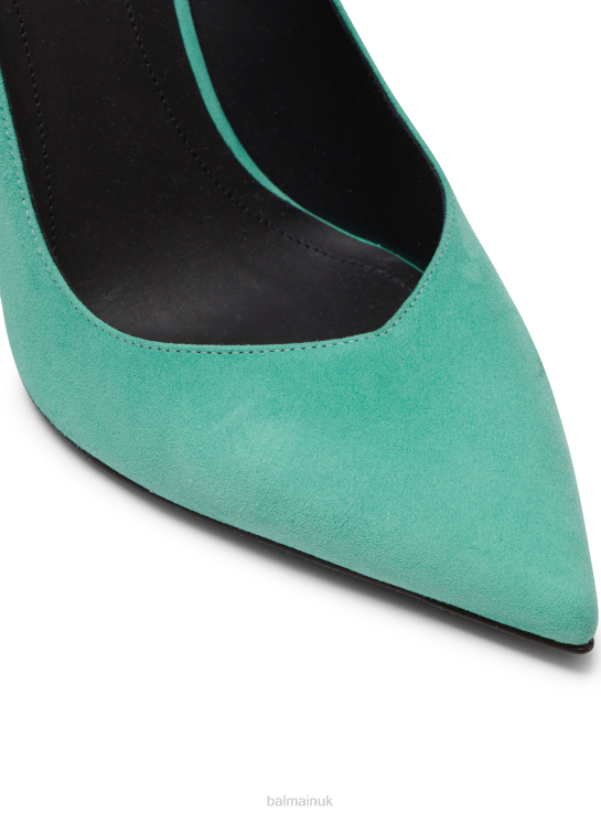 Footwear D0022652 Green Balmain Women Ruby Suede Stilettos