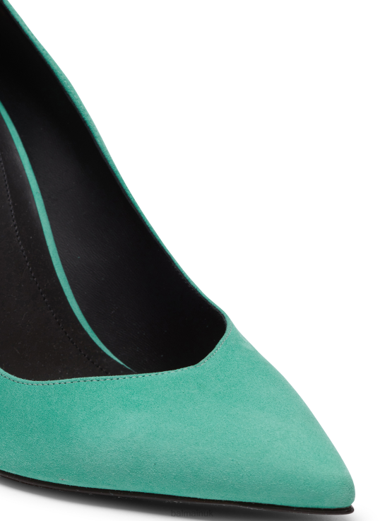 Footwear D0022652 Green Balmain Women Ruby Suede Stilettos