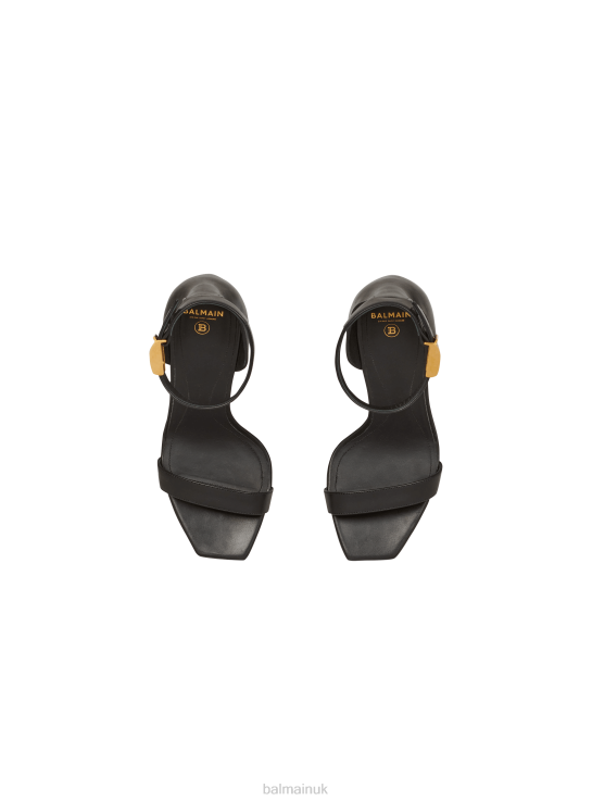 Footwear D0022639 Black Balmain Women Leather Uma Sandals