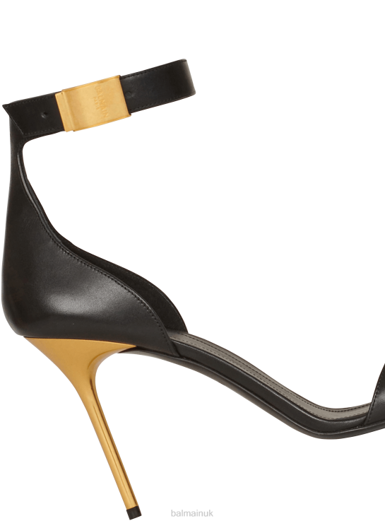 Footwear D0022639 Black Balmain Women Leather Uma Sandals