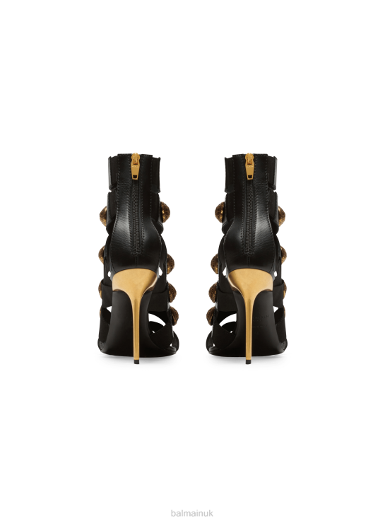Footwear D0022641 Black Balmain Women Alma Leather Sandals